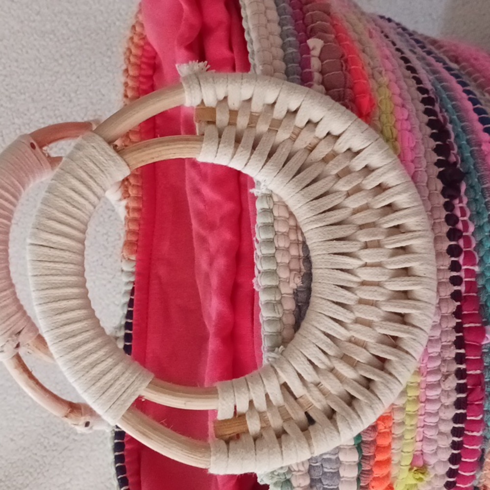 Rag Rug Drawstring Tote - Picture 3 of 10